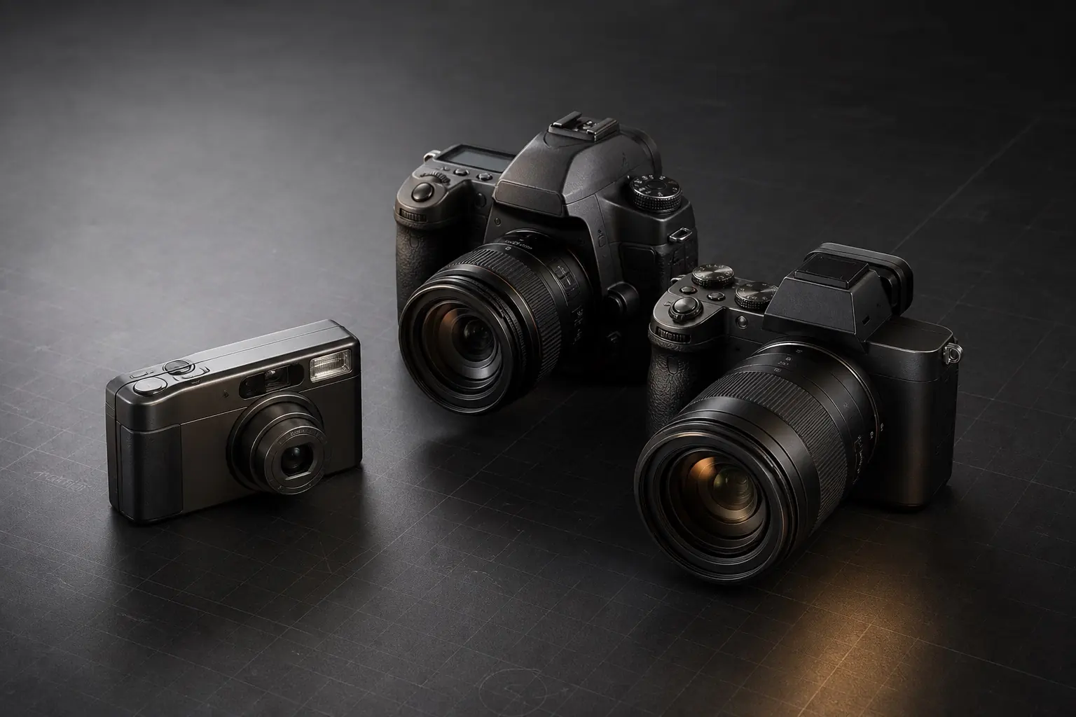 Three different types of digital camera